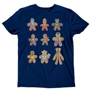 Marvel Shirt Mens Medium Gingerbread Cookie Holiday Christmas Avengers Guardians